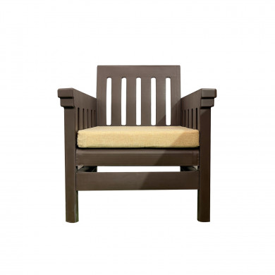 CONJUNTO DE JARDÍN PALMA MARRÓN MESA+SOFÁ+2 SILLAS RATÁN CJ.1