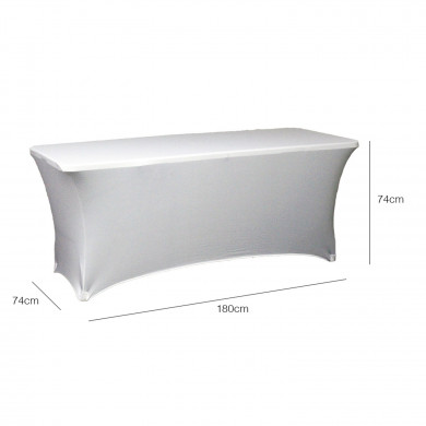 FUNDA PARA MESA RECTANGULAR DE 180x74x74cm BLANCA 7HOUSE Basic BS.1