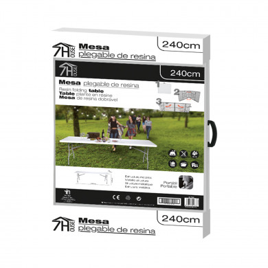 MESA PLEGABLE BLANCA RECTANGULAR 2,4m 7HOUSE CJ.1
