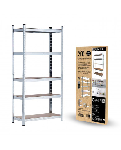 ESTANTERÍA GALVANIZADA 5 BALDAS AJUSTABLES 175KG. 1800x900x400mm ESTANTERÍA GALVANIZADA 5 BALDAS AJUSTABLES 175KG. 1800x900x400mm