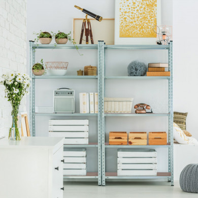 ESTANTERÍA GALVANIZADA 5 BALDAS AJUSTABLES 175KG. 1800x900x400mm