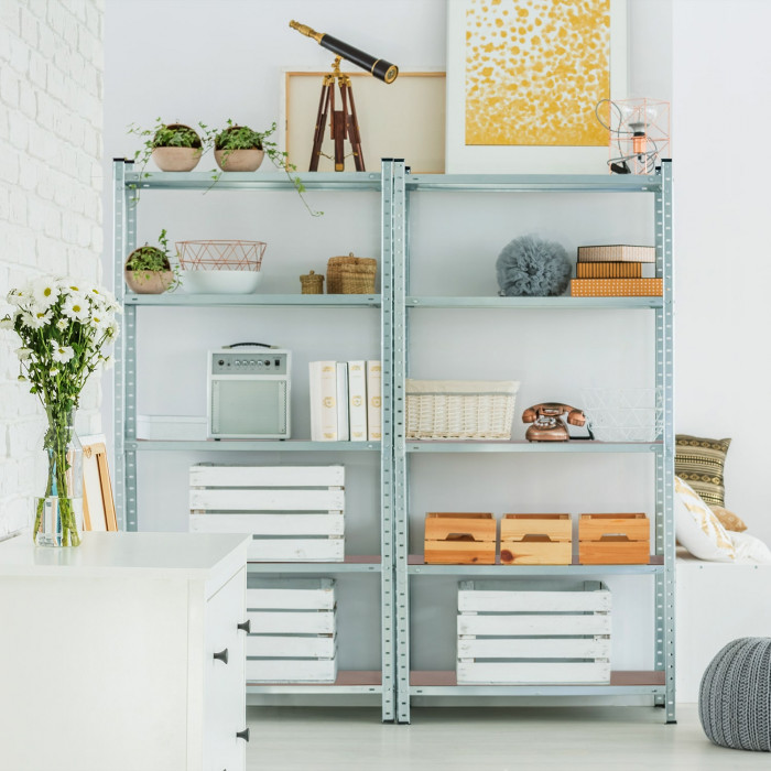 ESTANTERÍA GALVANIZADA 5 BALDAS AJUSTABLES 175KG. 1800x900x400mm