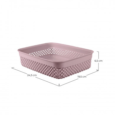 CESTA RESINA RECTANGULAR BAJA ROSA (24,5x19,5x6,5cm) 2,2L 7HOUSE CESTA RESINA RECTANGULAR BAJA ROSA (24,5x19,5x6,5cm) 2,2L 7HOUSE