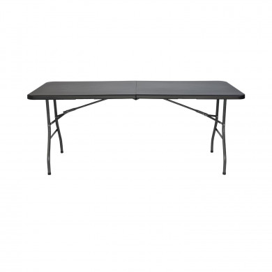 MESA PLEGABLE RECTANGULAR NEGRA 180x74x74cm GARDEN HOUSE GARAGE 91 CJ.1