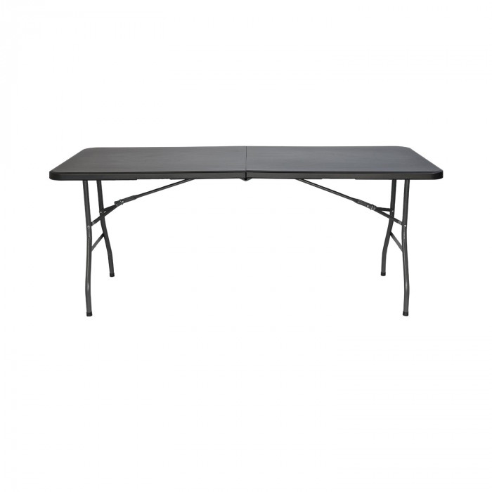 MESA PLEGABLE RECTANGULAR NEGRA 180x74x74cm GARDEN HOUSE GARAGE 91 CJ.1