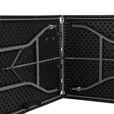 MESA PLEGABLE RECTANGULAR NEGRA 180x74x74cm GARDEN HOUSE GARAGE 91 CJ.1