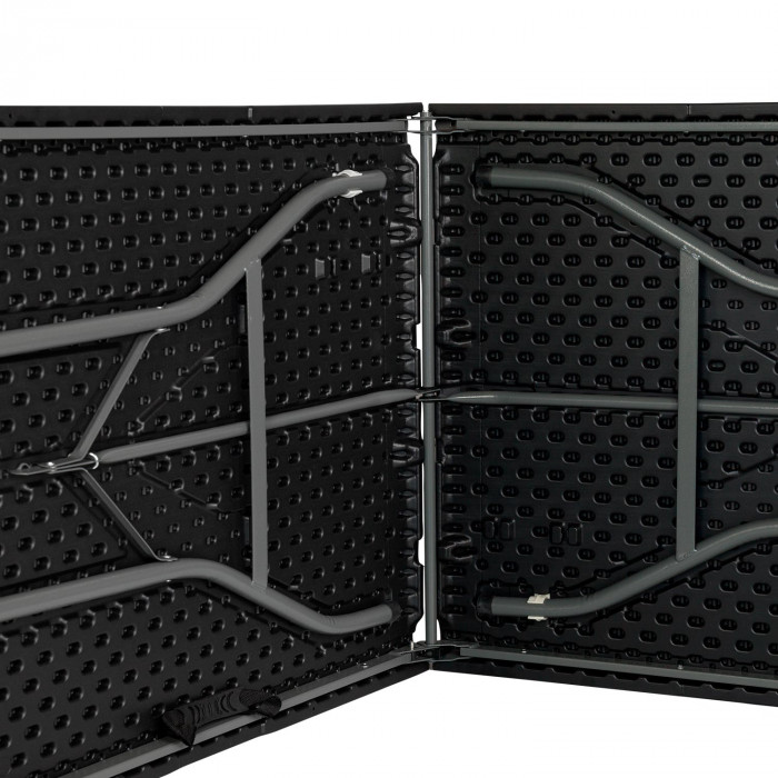 MESA PLEGABLE RECTANGULAR NEGRA 180x74x74cm GARDEN HOUSE GARAGE 91 CJ.1