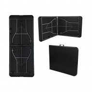 MESA PLEGABLE RECTANGULAR NEGRA 180x74x74cm GARDEN HOUSE GARAGE 91 CJ.1