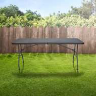 MESA PLEGABLE RECTANGULAR NEGRA 180x74x74cm GARDEN HOUSE GARAGE 91 CJ.1