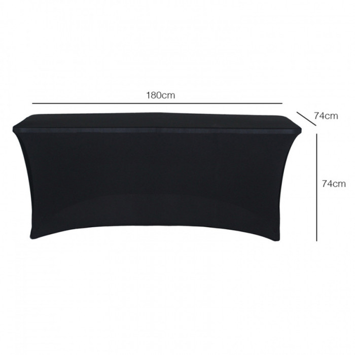 FUNDA PARA MESA RECTANGULAR DE 180x74x74cm NEGRA 7HOUSE Basic BS.1