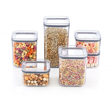 BOTE HERMÉTICO GRANDE CUADRADO  (10,5x10.5x19cm) 1,5L 7HOUSE RT.1