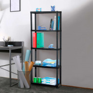 ESTANTERÍA RESINA 5 BALDAS NEGRA 172x60.5x30.5 cm 7HOUSE