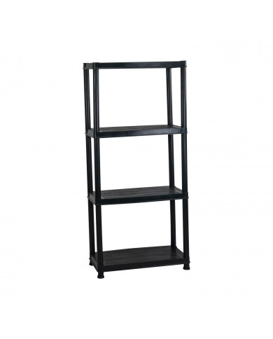 ESTANTERÍA RESINA 4 BALDAS NEGRA 130x60.5x30.5 cm 7HOUSE