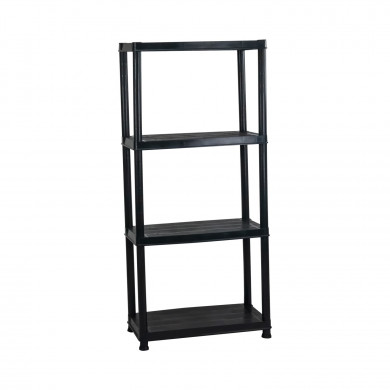 ESTANTERÍA RESINA 4 BALDAS NEGRA 130x60.5x30.5 cm 7HOUSE