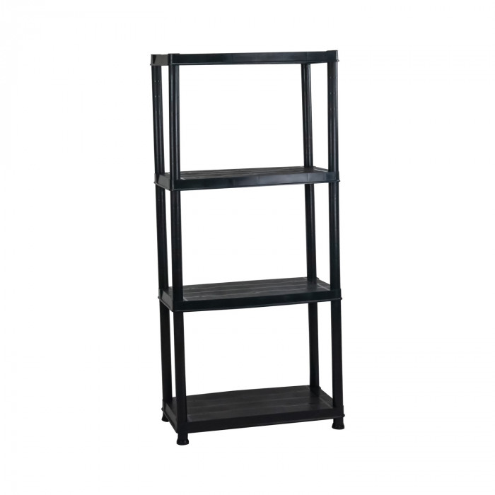 ESTANTERÍA RESINA 4 BALDAS NEGRA 130x60.5x30.5 cm 7HOUSE