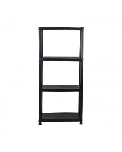 ESTANTERÍA RESINA 4 BALDAS NEGRA 130x60.5x30.5 cm 7HOUSE