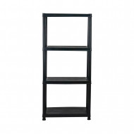 ESTANTERÍA RESINA 4 BALDAS NEGRA 130x60.5x30.5 cm 7HOUSE
