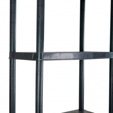 ESTANTERÍA RESINA 4 BALDAS NEGRA 130x60.5x30.5 cm 7HOUSE