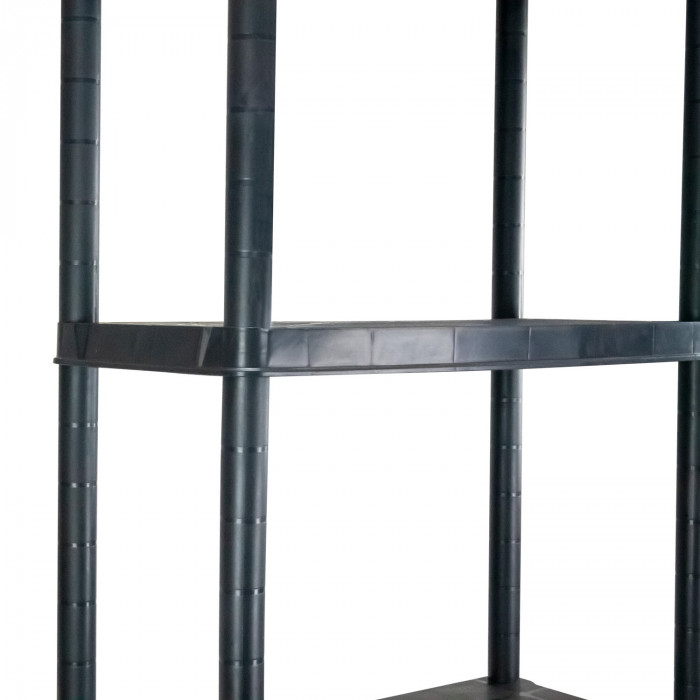 ESTANTERÍA RESINA 4 BALDAS NEGRA 130x60.5x30.5 cm 7HOUSE