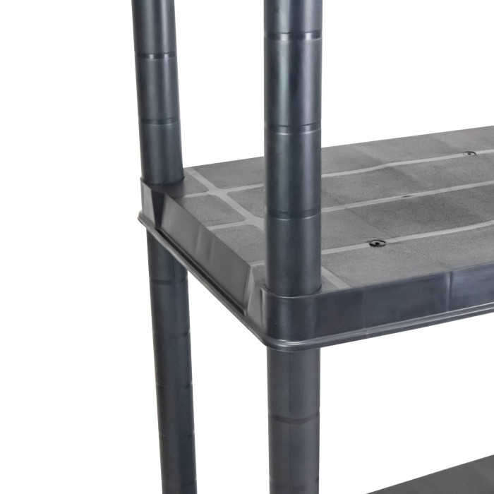 ESTANTERÍA RESINA 4 BALDAS NEGRA 130x60.5x30.5 cm 7HOUSE