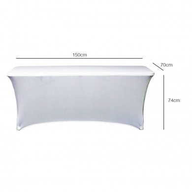 FUNDA PARA MESA RECTANGULAR DE 150x70x74cm BLANCA 7HOUSE Basic BS.1