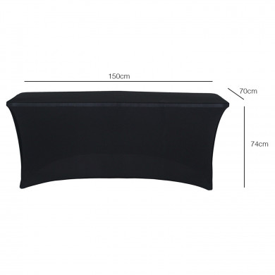 FUNDA PARA MESA RECTANGULAR DE 150x70x74cm NEGRA 7HOUSE Basic BS.1