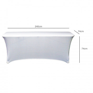 FUNDA PARA MESA RECTANGULAR DE 240x74x74cm BLANCA 7HOUSE Basic BS.1