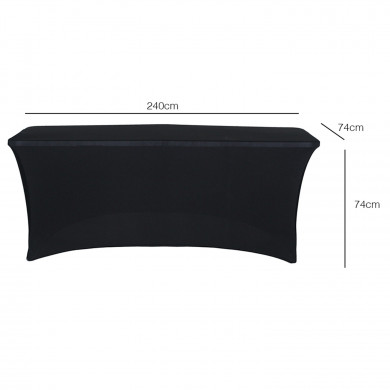 FUNDA PARA MESA RECTANGULAR DE 240x74x74cm  NEGRA 7HOUSE Basic BS.1