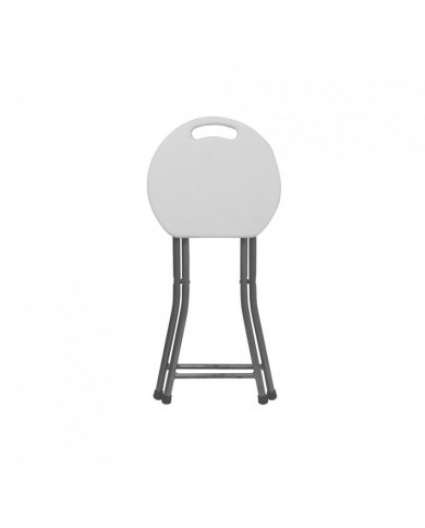 Taburete Redondo Plegable Blanco 30x45cm