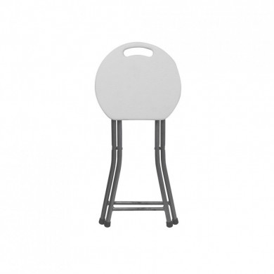 Taburete Redondo Plegable Blanco 30x45cm