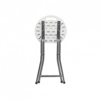 Taburete Redondo Plegable Blanco 30x45cm