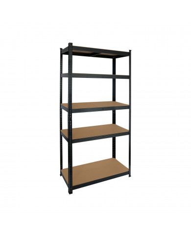 ESTANTERÍA NEGRA 5 BALDAS AJUSTABLES. 175KG. 180x90x40cm 7HOUSE
