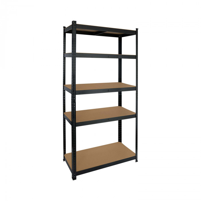 ESTANTERÍA NEGRA 5 BALDAS AJUSTABLES. 175KG. 180x90x40cm 7HOUSE