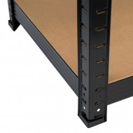 ESTANTERÍA NEGRA 5 BALDAS AJUSTABLES. 175KG. 180x90x40cm 7HOUSE