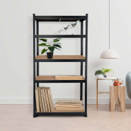 ESTANTERÍA NEGRA 5 BALDAS AJUSTABLES. 175KG. 180x90x40cm 7HOUSE