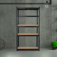 MegaPack 10 Estanterías Modulares Negras con 5 Baldas Ajustables 180x90x40cm 875Kg GH91