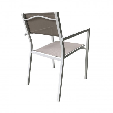 CONJUNTO ALUMINIO MESA EXT. 74x160/240x90cm + 6 SILLAS CON BRAZOS 81x54x59cm 7HOUSE