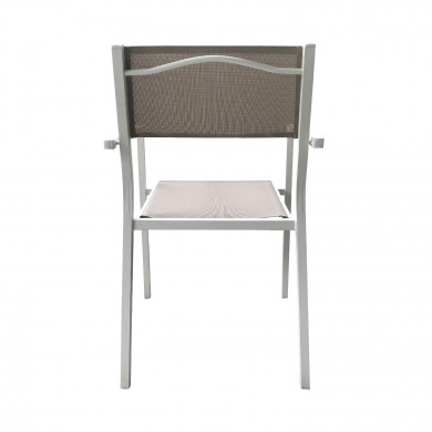 CONJUNTO ALUMINIO MESA EXT. 74x160/240x90cm + 6 SILLAS CON BRAZOS 81x54x59cm 7HOUSE