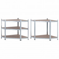 Pack 2 Estanterías Modulares y 1 Estantería Esquinera Galvanizadas 5 Baldas Ajustables GH91