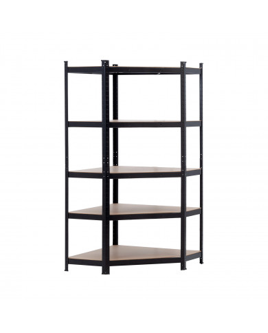 ESTANTERÍA ESQUINERA NEGRA 5 BALDAS AJUSTABLES 7HOUSE CJ.1