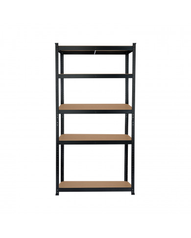 Pack 2 Estanterías Modulares y 1 Estantería Esquinera Negras 5 Baldas Ajustables GH91