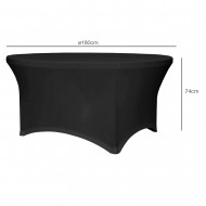 FUNDA PARA MESA REDONDA DE 180x74cm NEGRA RDM Basic BS.1