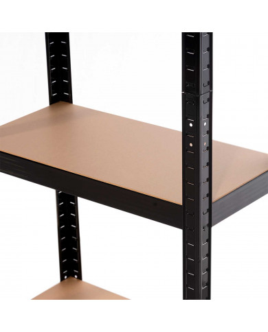 ESTANTERÍA 4 BALDAS AJUSTABLES NEGRA 60KG 60x30Xx148cm RDM CJ.1