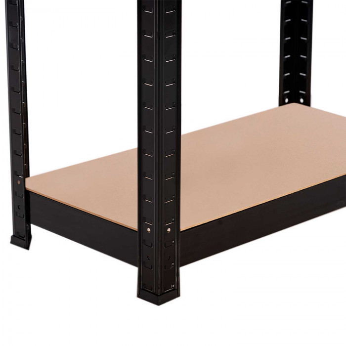 ESTANTERÍA 4 BALDAS AJUSTABLES NEGRA 60KG 60x30Xx148cm RDM CJ.1
