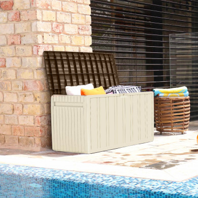 BAÚL RESINA BEIGE 57 x 117 x 45,5 cm GARDEN HOUSE GARAGE 91 BAÚL RESINA BEIGE 57 x 117 x 45,5 cm GARDEN HOUSE GARAGE 91