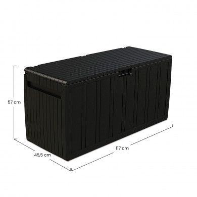 BAÚL RESINA NEGRO 117x45,5x57cm 7HOUSE CJ.1