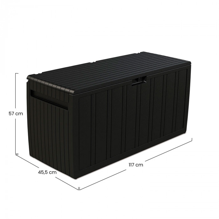BAÚL RESINA NEGRO 117x45,5x57cm 7HOUSE CJ.1