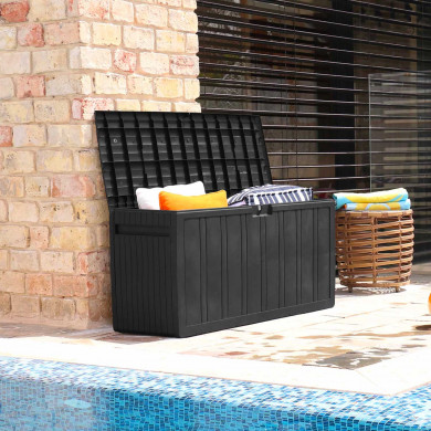 BAÚL RESINA NEGRO 117x45,5x57cm 7HOUSE CJ.1