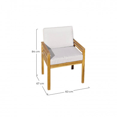 CONJUNTO JARDIN MESA+6 SILLONES ACACIA COJINES BLANCOS 180*90*74/60*68*83CM SEVEN  HOUSE CONJUNTO JARDIN MESA+6 SILLONES ACACIA COJINES BLANCOS 180*90*74/60*68*83CM SEVEN  HOUSE