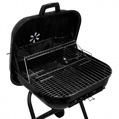 BARBACOA PLEGABLE CON RUEDAS Y TAPA HIERRO 47*52*87CM 7HOUSE